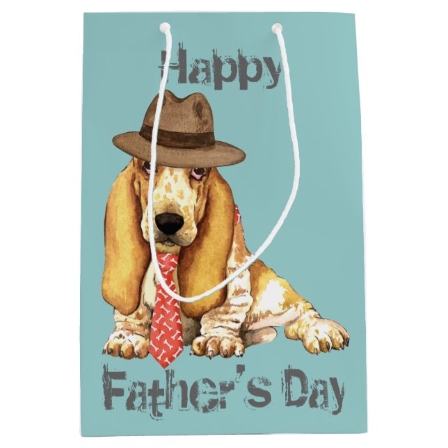 Basset Dad Medium Gift Bag (Front)