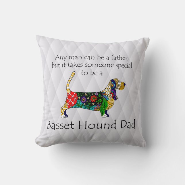 Basset Dad Pillow (Front)