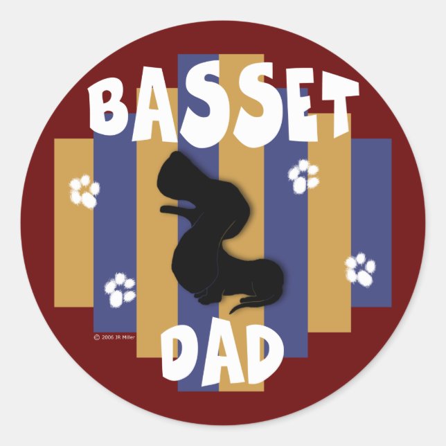 Basset Dad Stickers (Front)