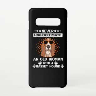 Basset Dog Lover  Never Underestimate Old Woman Samsung Galaxy Case