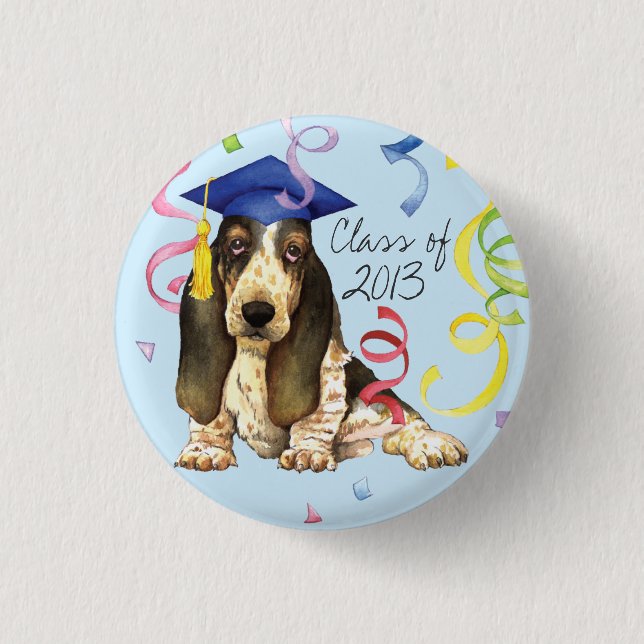 Basset Graduate 3 Cm Round Badge (Front)