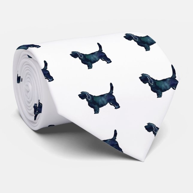 Basset Griffon Vendeen Dog Breed Watercolor Tie (Rolled)