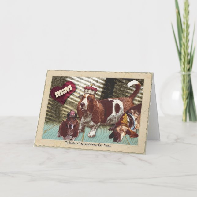 Basset Happy Mother's Day Card (Front)