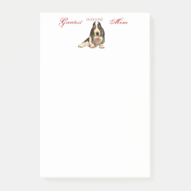 Basset Heart Mum Post-it Notes (Front)