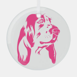 BASSET HOUND [24] GLASS TREE DECORATION