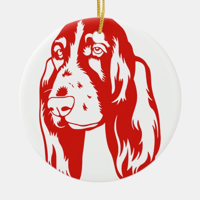 BASSET HOUND [25] CERAMIC TREE DECORATION (Front)