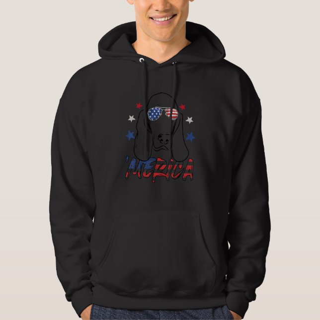 Basset Hound 4th Of July American US Flag Merica D Hoodie (Front)