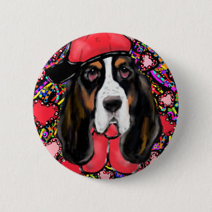 Basset Hound 6 Cm Round Badge
