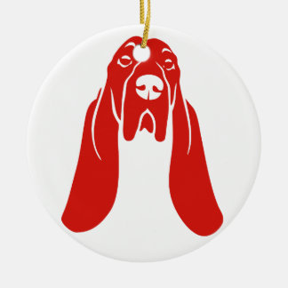 BASSET HOUND [8] CERAMIC TREE DECORATION