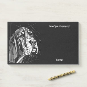 Basset Hound Abstract Art Dog Name Post-it Notes