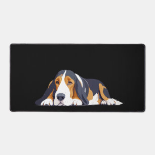 Basset Hound Adorable Animal Sleeping Relaxing Desk Mat