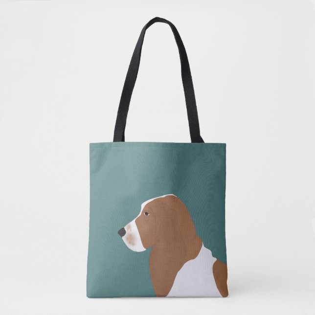 Basset Hound Allover Tote Bag (Front)