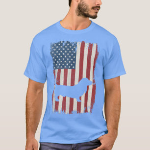 Basset Hound American Flag USA Dog Lovers Puppy US T-Shirt