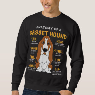 Basset Hound Anatomy Funny Dog Mum Dad Cute Gift Sweatshirt