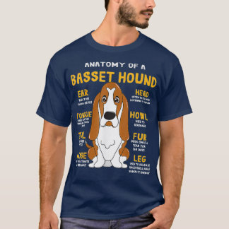 Basset Hound Anatomy Funny Dog Mum Dad Cute Gift  T-Shirt