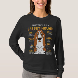Basset Hound Anatomy Funny Dog Mum Dad Cute Gift T-Shirt