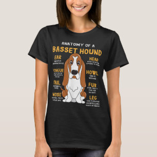 Basset Hound Anatomy Funny Dog Mum Dad Cute Gift T-Shirt