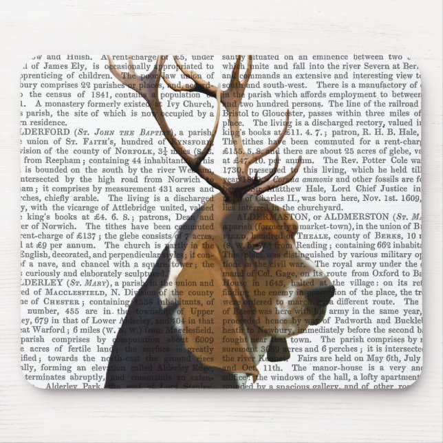 Basset Hound and Antlers Mouse Mat (Front)
