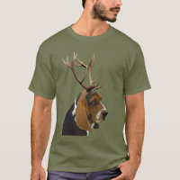 Basset Hound and Antlers