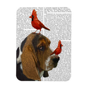 Basset Hound and Birds Magnet