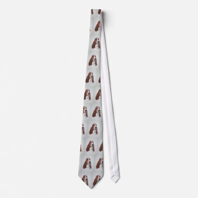 Basset Hound Art on Tie. Tie (Front)