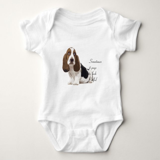 Basset Hound Baby Bodysuit (Front)