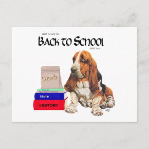 Basset Hound Back to School Postcard