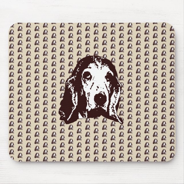 Basset Hound Big Face Mouse Mat (Front)
