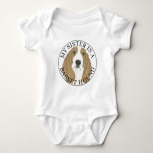 Basset Hound Big Sister Baby Bodysuit