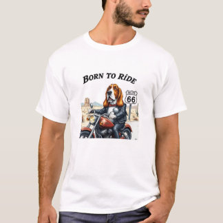 Basset Hound Biker Born To Ride T-Shirt