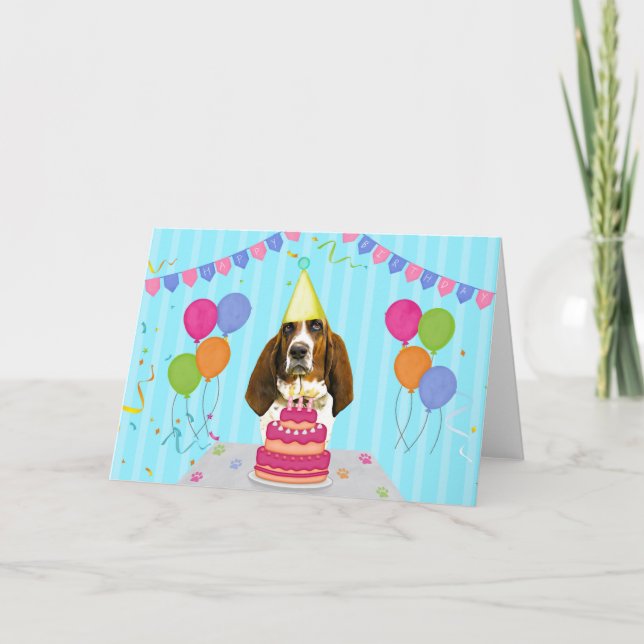 Basset Hound birthday  Card (Front)