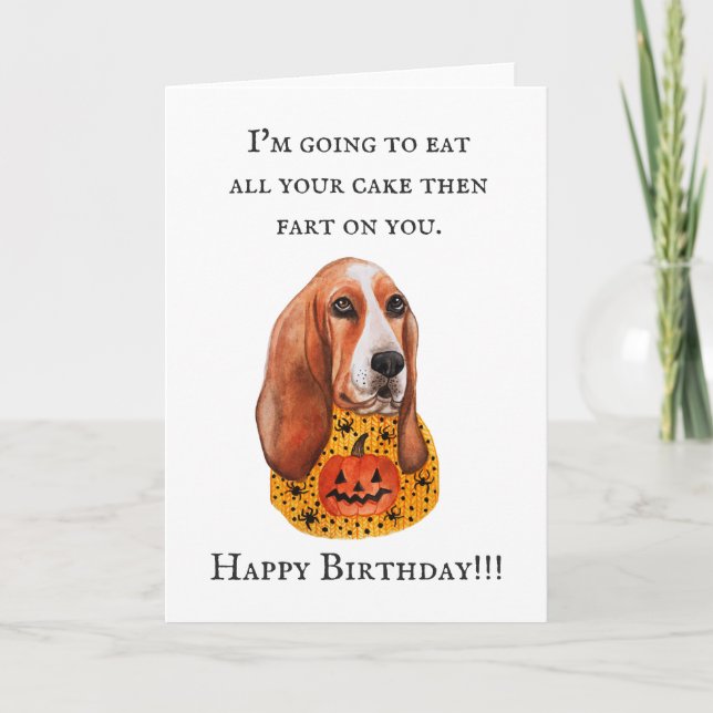Basset Hound Birthday Card (Front)