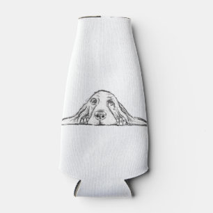 basset hound black white simple puppy dog eyes  bottle cooler