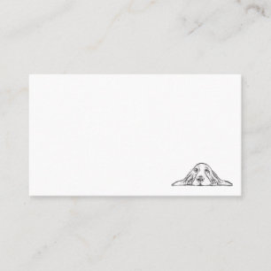 basset hound black white simple puppy dog eyes  business card
