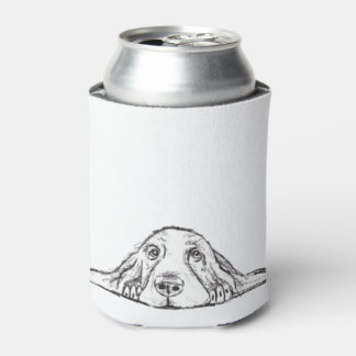 basset hound black white simple puppy dog eyes can cooler