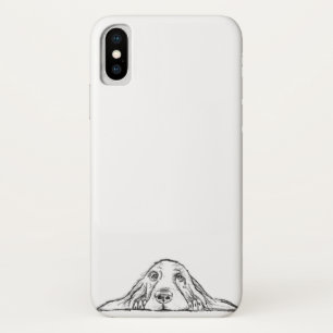 basset hound black white simple puppy dog eyes  iPhone x case