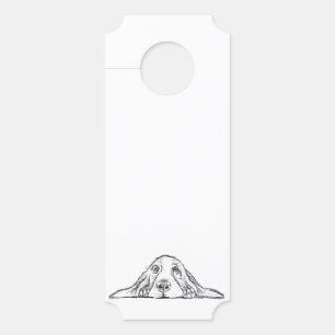 basset hound black white simple puppy dog eyes door hanger
