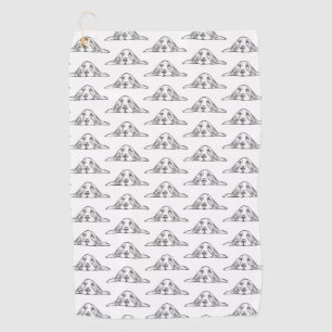 basset hound black white simple puppy dog eyes  golf towel