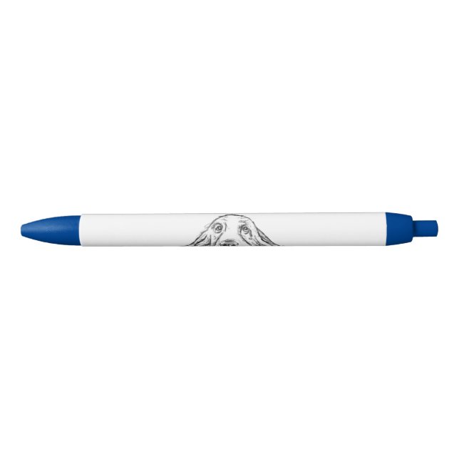 basset hound black white simple puppy dog eyes  ink pen (Front)