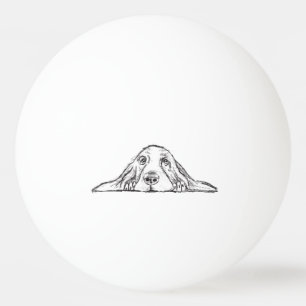 basset hound black white simple puppy dog eyes ping pong ball
