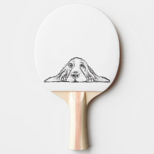 basset hound black white simple puppy dog eyes ping pong paddle