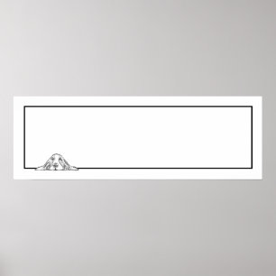 basset hound black white simple puppy dog eyes  poster