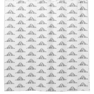 basset hound black white simple puppy dog eyes shower curtain