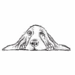 basset hound black white simple puppy dog eyes standing photo sculpture<br><div class="desc">How could you not love these puppy dog eyes and droopy ears? Perfect for the dog or basset hound  lover in your life.</div>