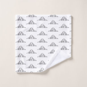 basset hound black white simple puppy dog eyes wash cloth