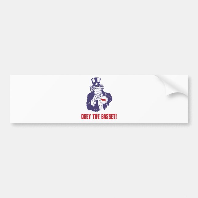 Basset Hound Bumper Sticker (Front)