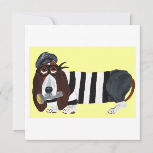 Basset Hound Burglar Holiday Card