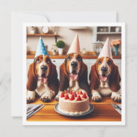 Basset Hound card, Basset Hound birthday