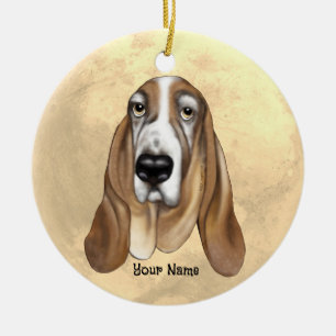 Basset Hound  Ceramic Tree Decoration