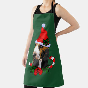 Basset Hound Christmas  Apron